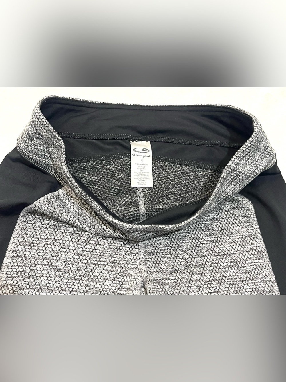 Champion Black and Gray Textured Athletic Leggings Women’s Small - Picture 6 of 15
